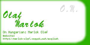 olaf marlok business card